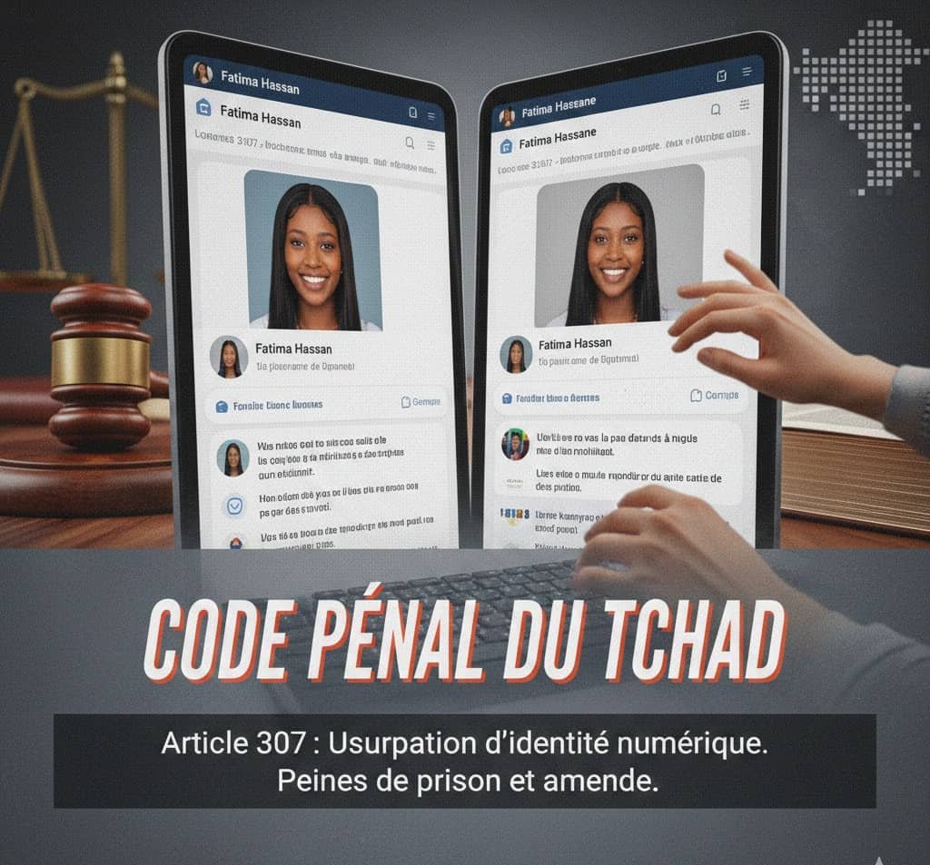 Usurpation d’identité en ligne au Tchad : Que risque-t-on selon le Code Pénal ?